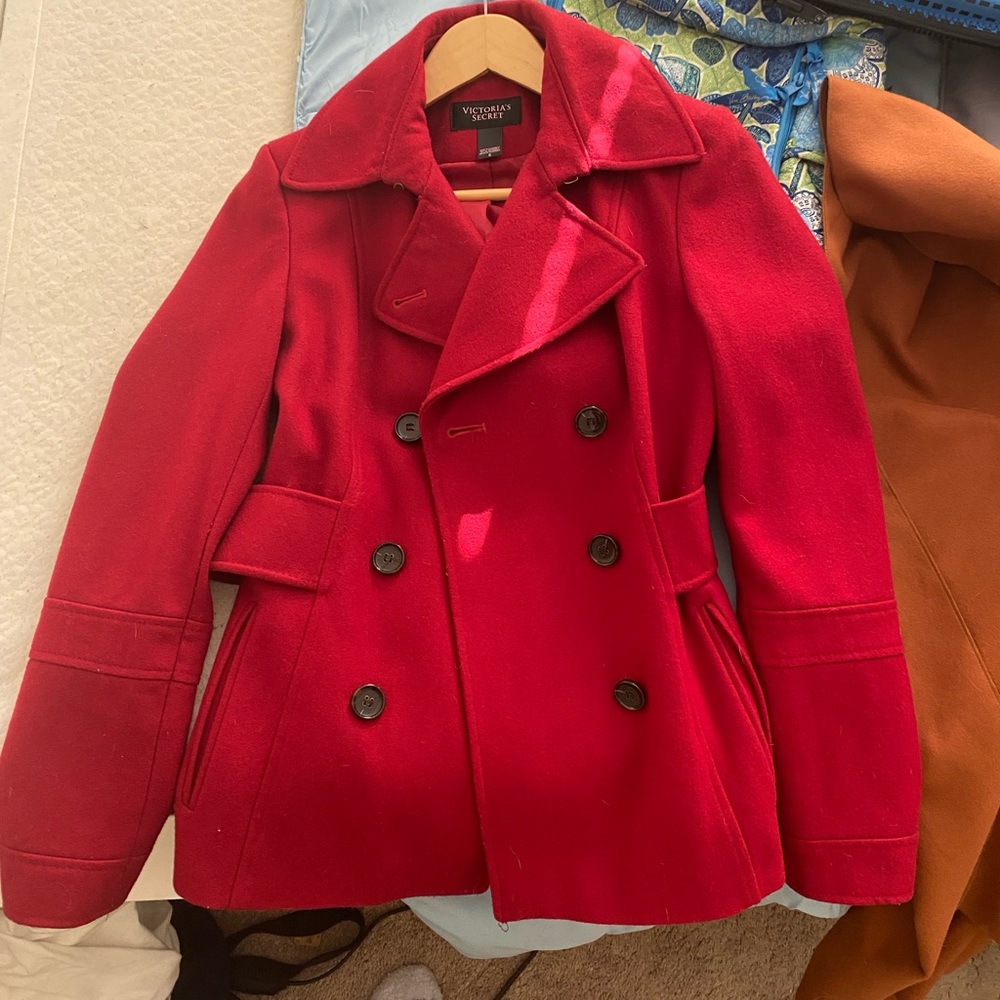 victoria secret red coat in size 0